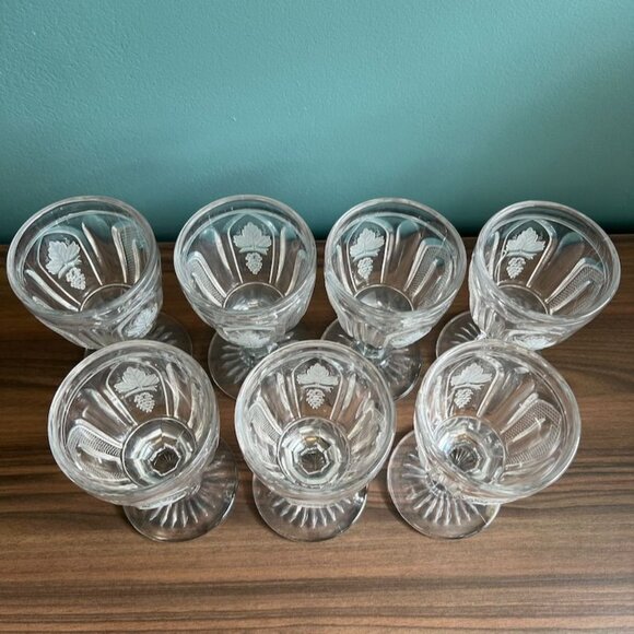 7 EAPG Magnet & Grape Frosted Leaf Repro Imperial Glass MMA Goblets 10 oz - Picture 3 of 8